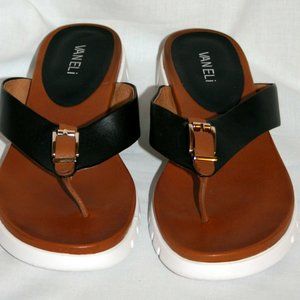 VANELi Thong Sandals ~Brown & Black Womens Size 11